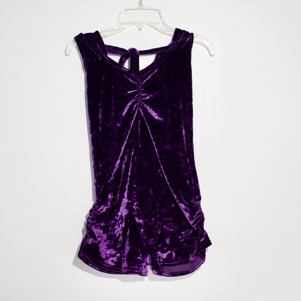 Dark Purple Velvet Romper